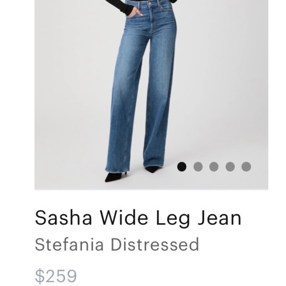 PAIGE Sasha Wide Leg Jean in Color Stefania Distressed - Picture 8 of 14